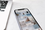 black android smartphone on white table