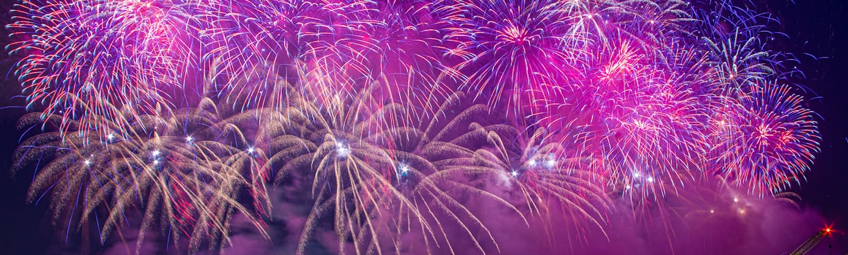 fireworks display over body of water during night time