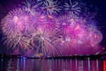 fireworks display over body of water during night time