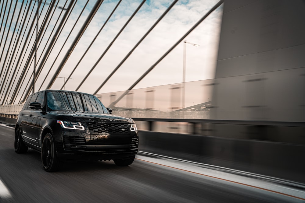 black audi car on road