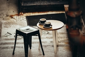 black and white wooden table