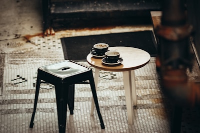 black and white wooden table