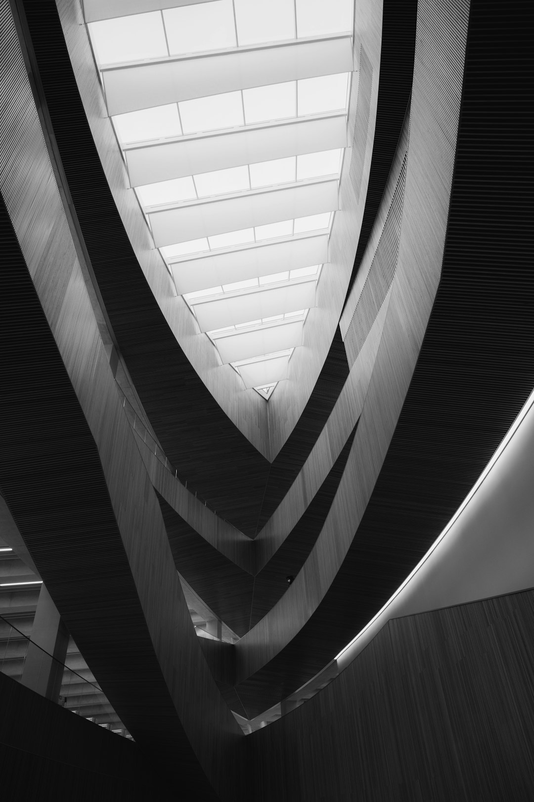 black and white spiral stairs