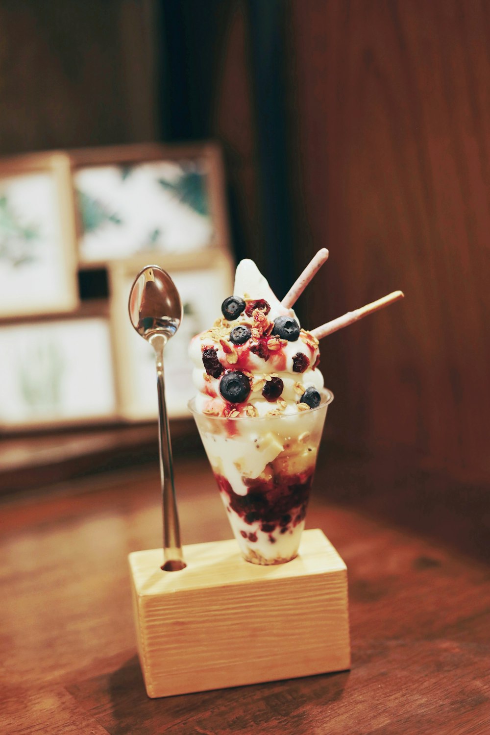 ice cream with cherry and cherry on top