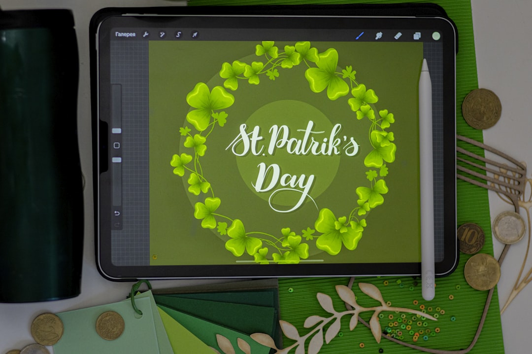 black tablet computer displaying happy birthday,