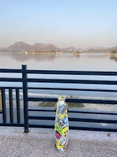 A sleek cruising longboard resting against a graffiti-covered wall.