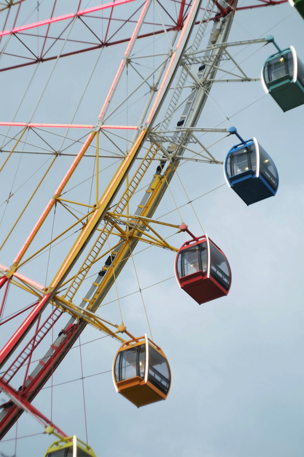 red and black cable cars