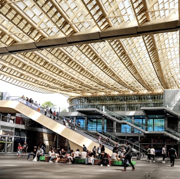 A mezzanine structure in a commercial space.