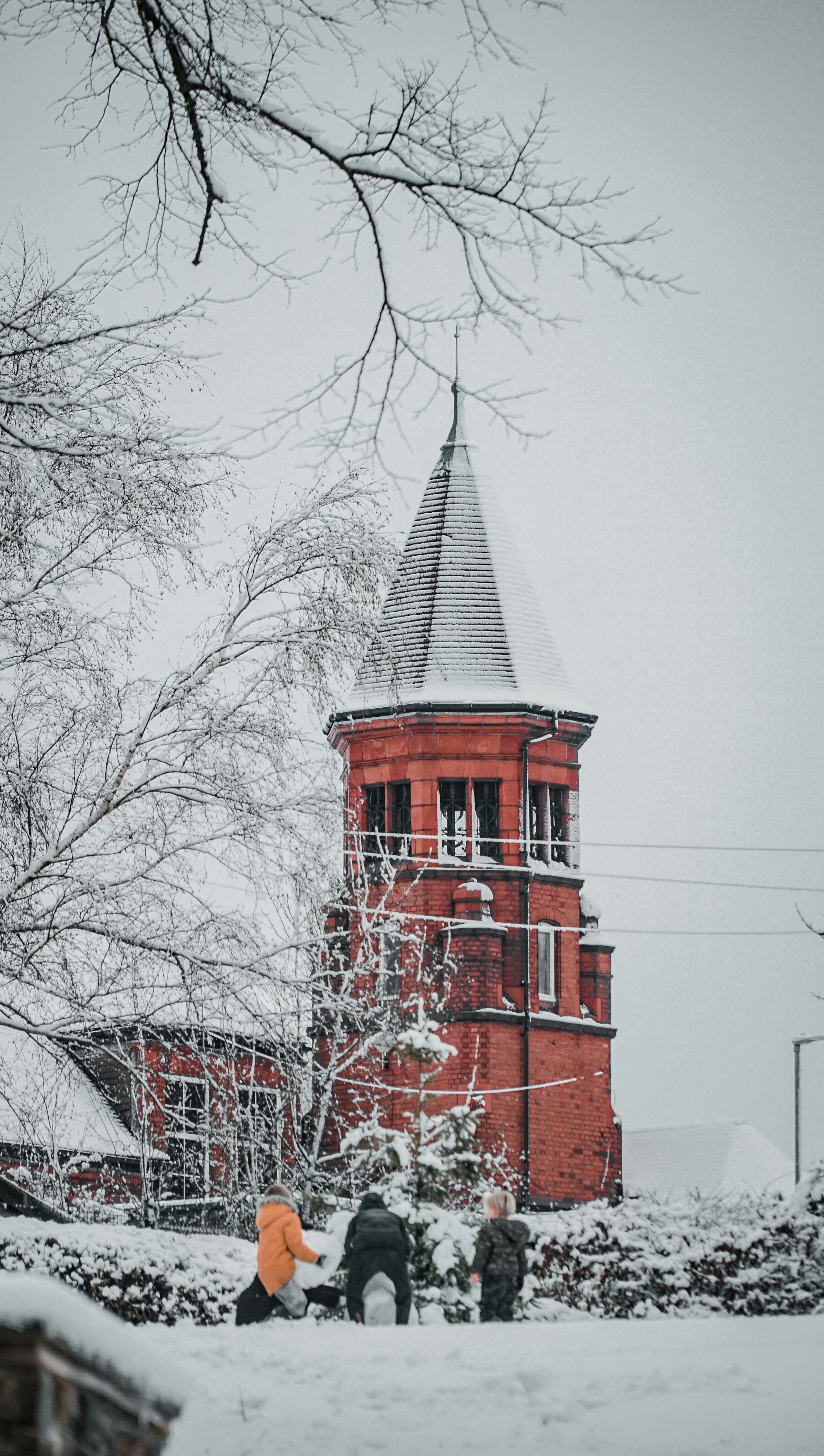 red and white concrete building