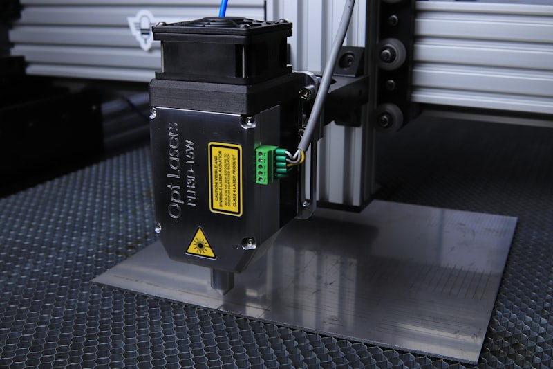 Laser cutting machine in operation