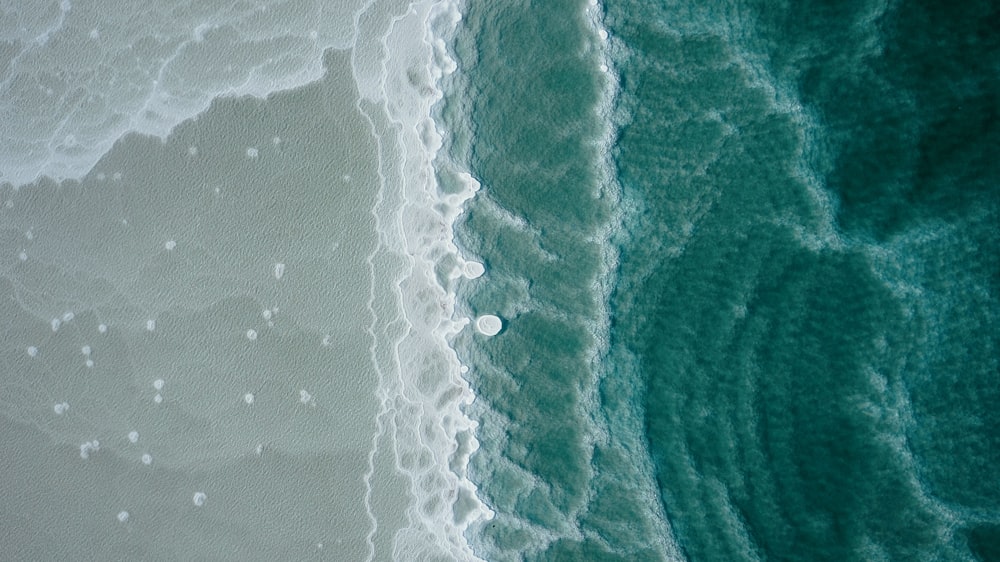 aerial view of ocean waves