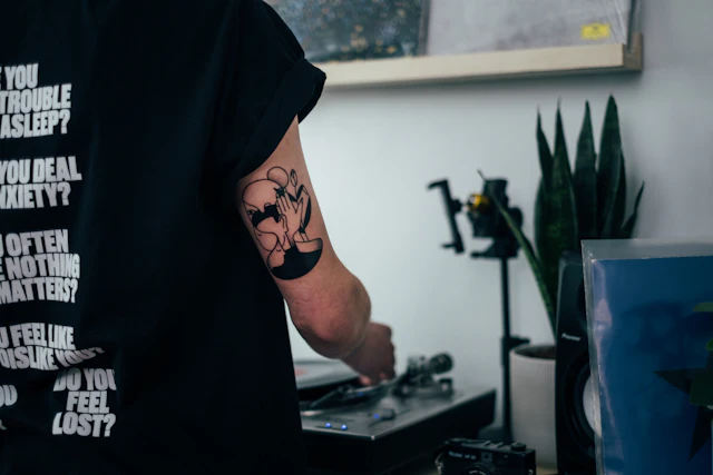 Large full-sleeve tattoo on an arm