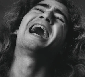 A dramatic close-up shot from a recent film project highlighting intense emotion.