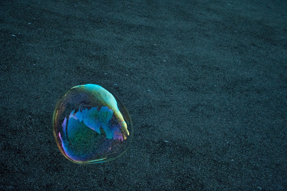 clear bubble on black textile