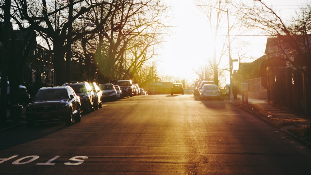 cars parked on side of the road during daytime