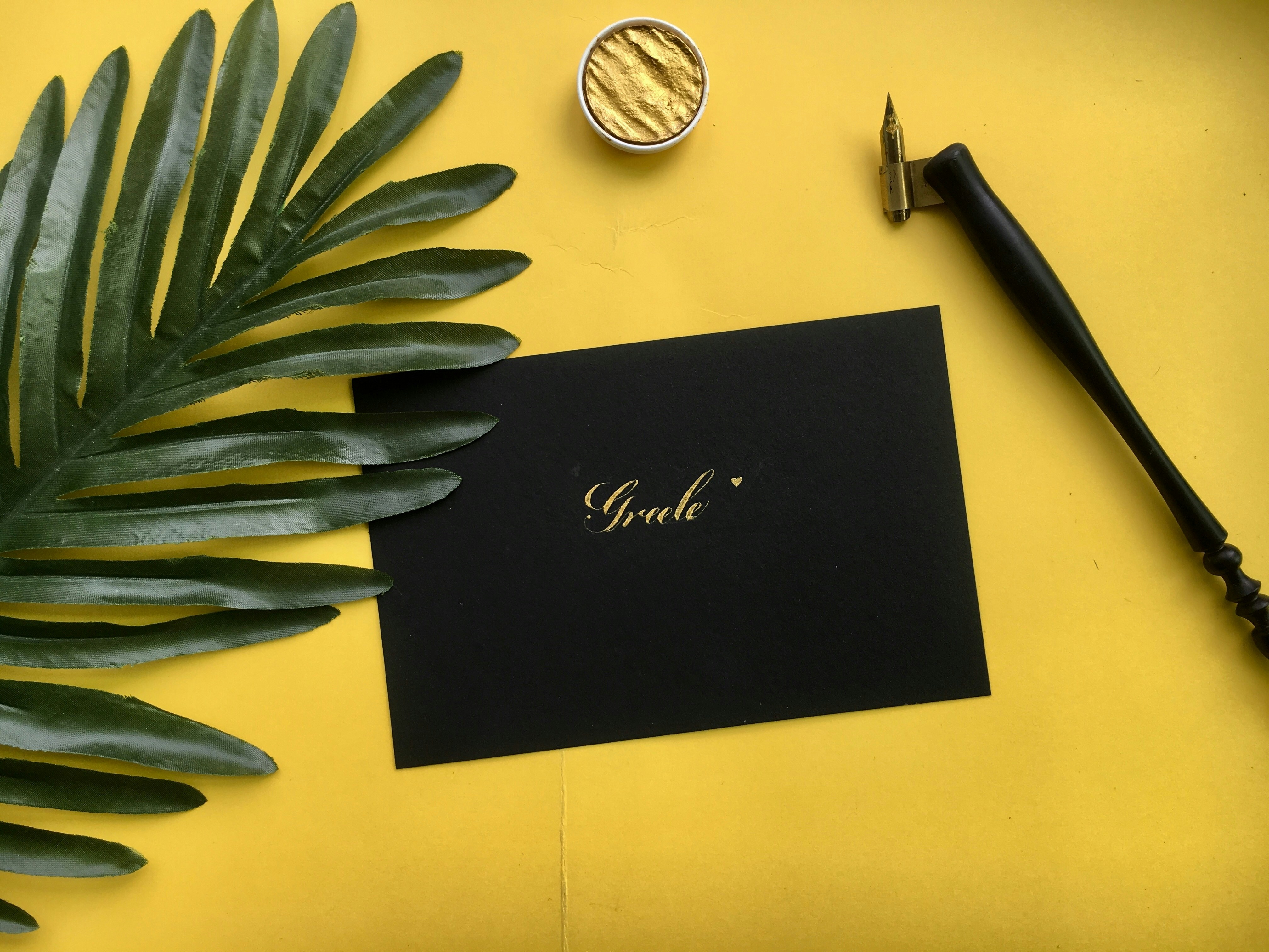 gift card with calligraphy