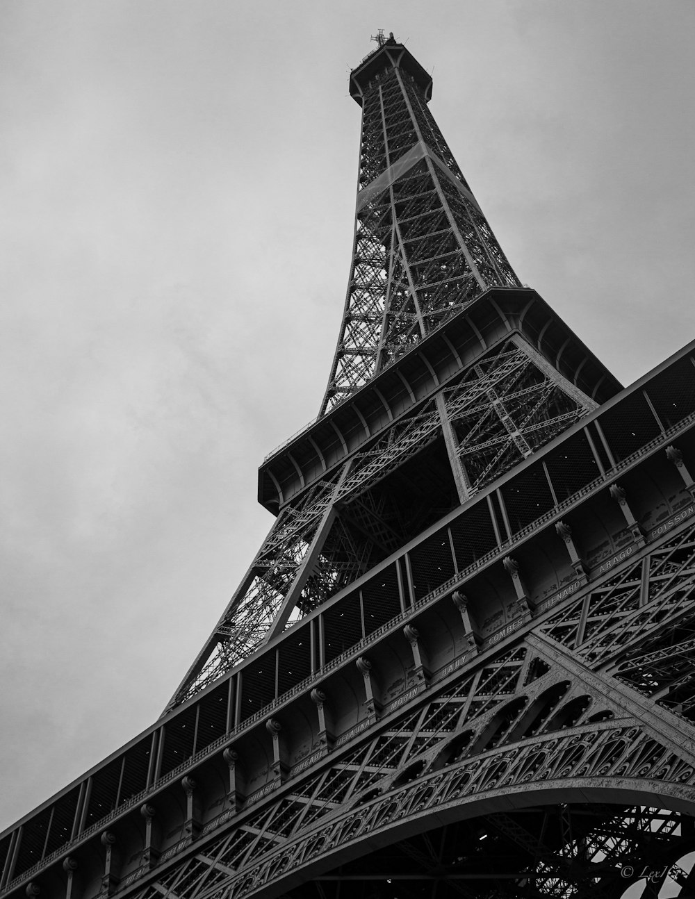 grayscale photo of eiffel tower