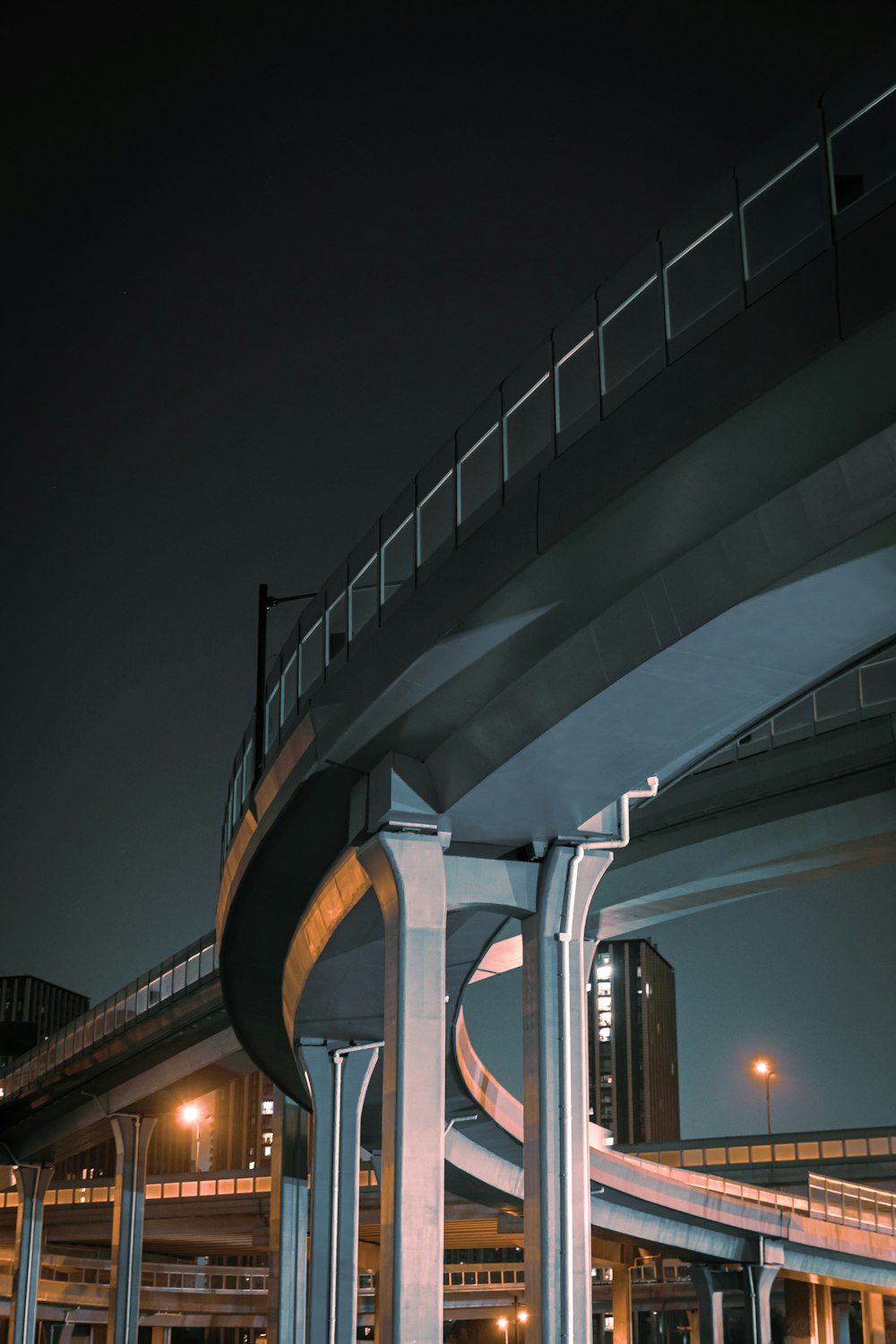 white and brown building during night time