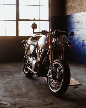 black and silver cruiser motorcycle
