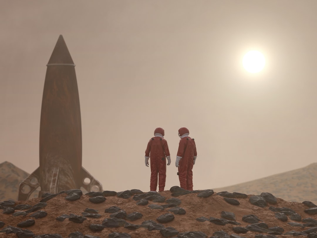 Retro Rocket and astronauts on a Mars mission - digital innovation growth consultancy - Photo by Photobank Kiev | de Paula