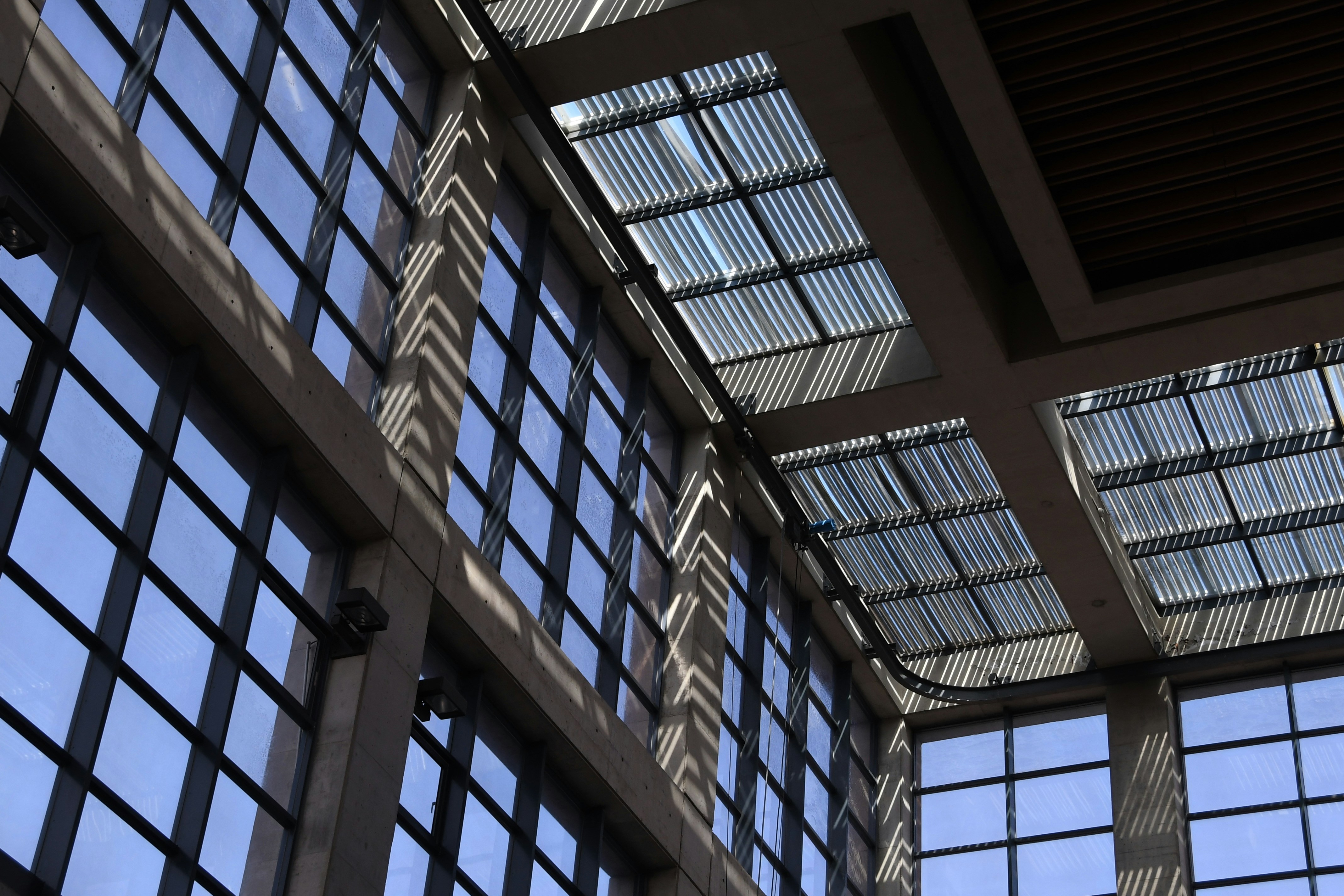 white and blue concrete building
