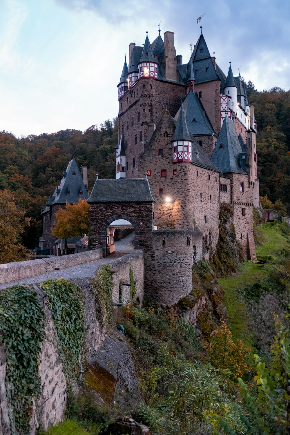 a large castle with a lot of towers on top of it