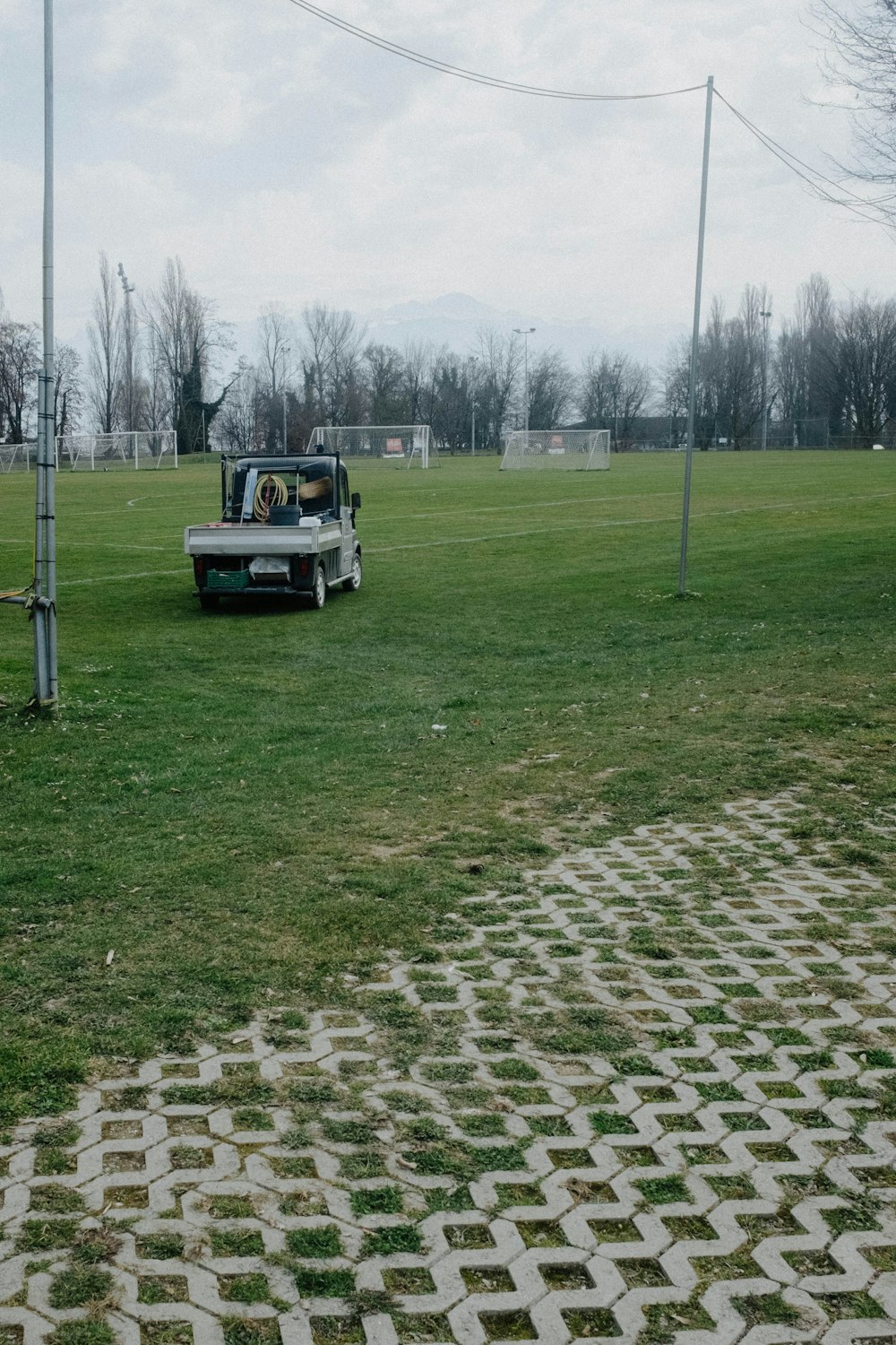 white and black car on green grass field during daytime