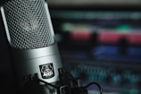 black and silver microphone on black stand