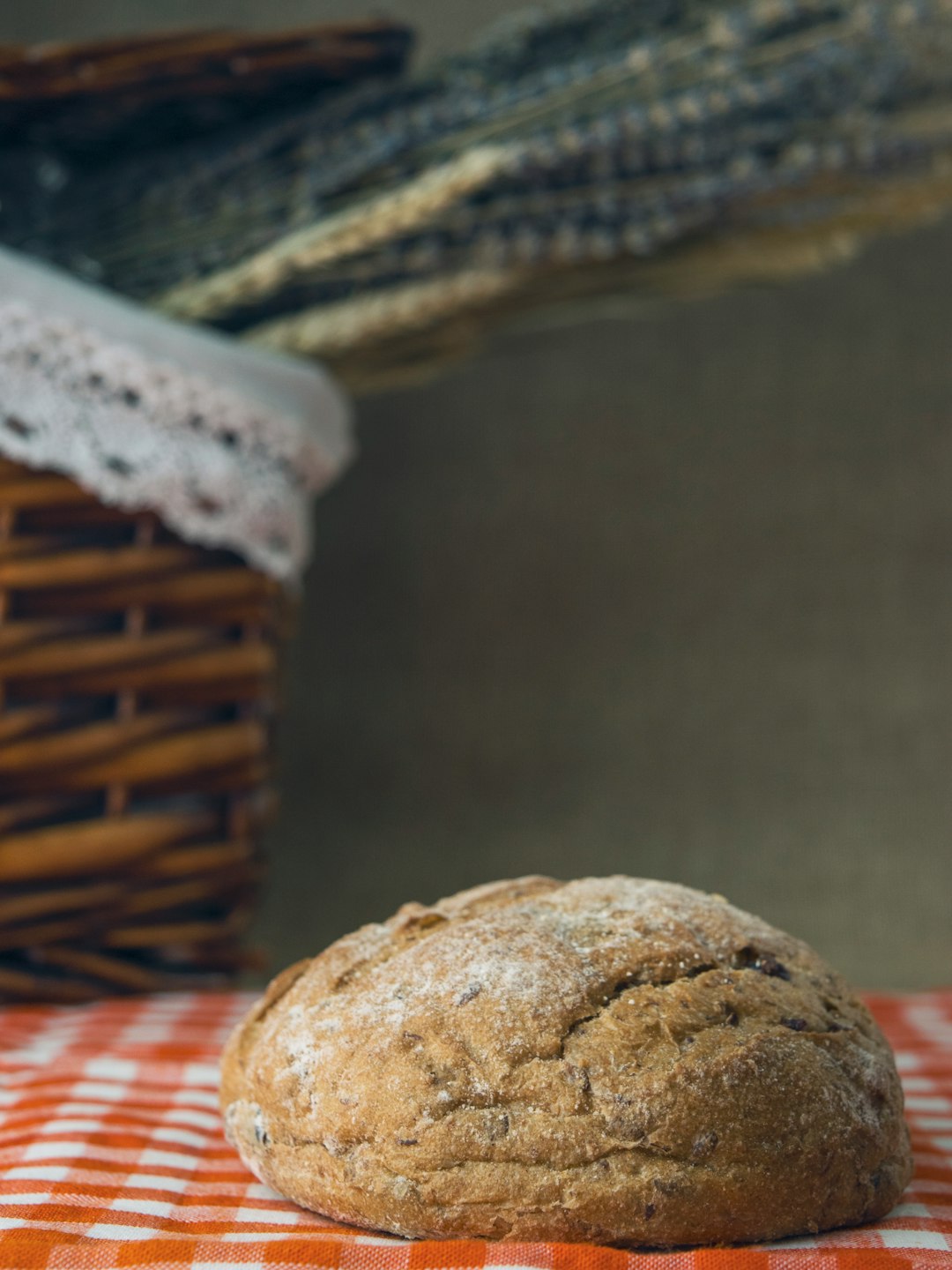 brown bread on brown woven basket