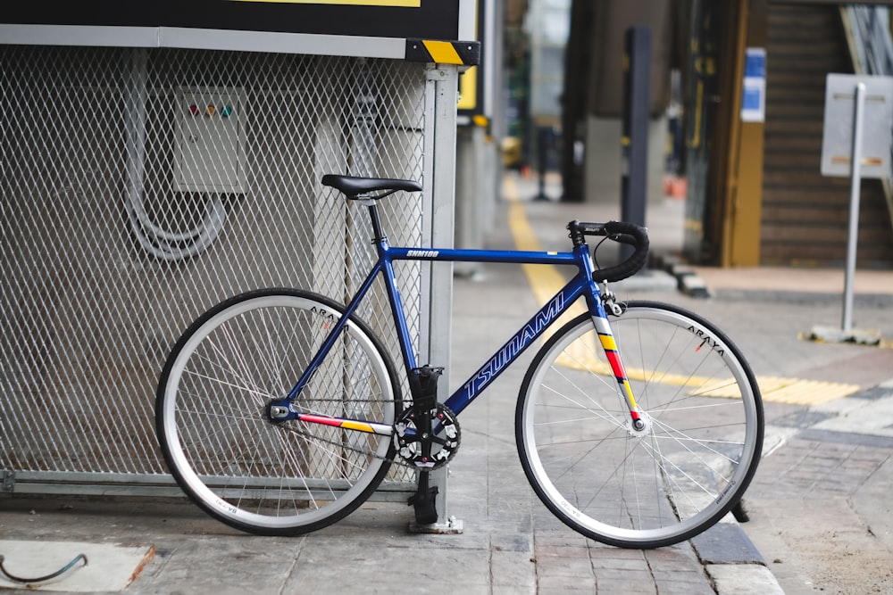 black and orange road bike