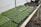 Trays of small green seedlings are organized neatly on a wooden table inside a greenhouse. A watering hose lies coiled next to the seedlings, and the environment appears to be set up for cultivating plants. The background includes additional trays, some filled with soil, indicating a plant nursery setup.