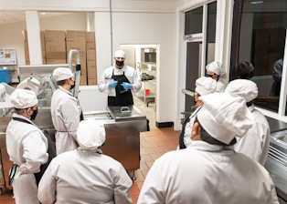 A quality team discussing about food safety