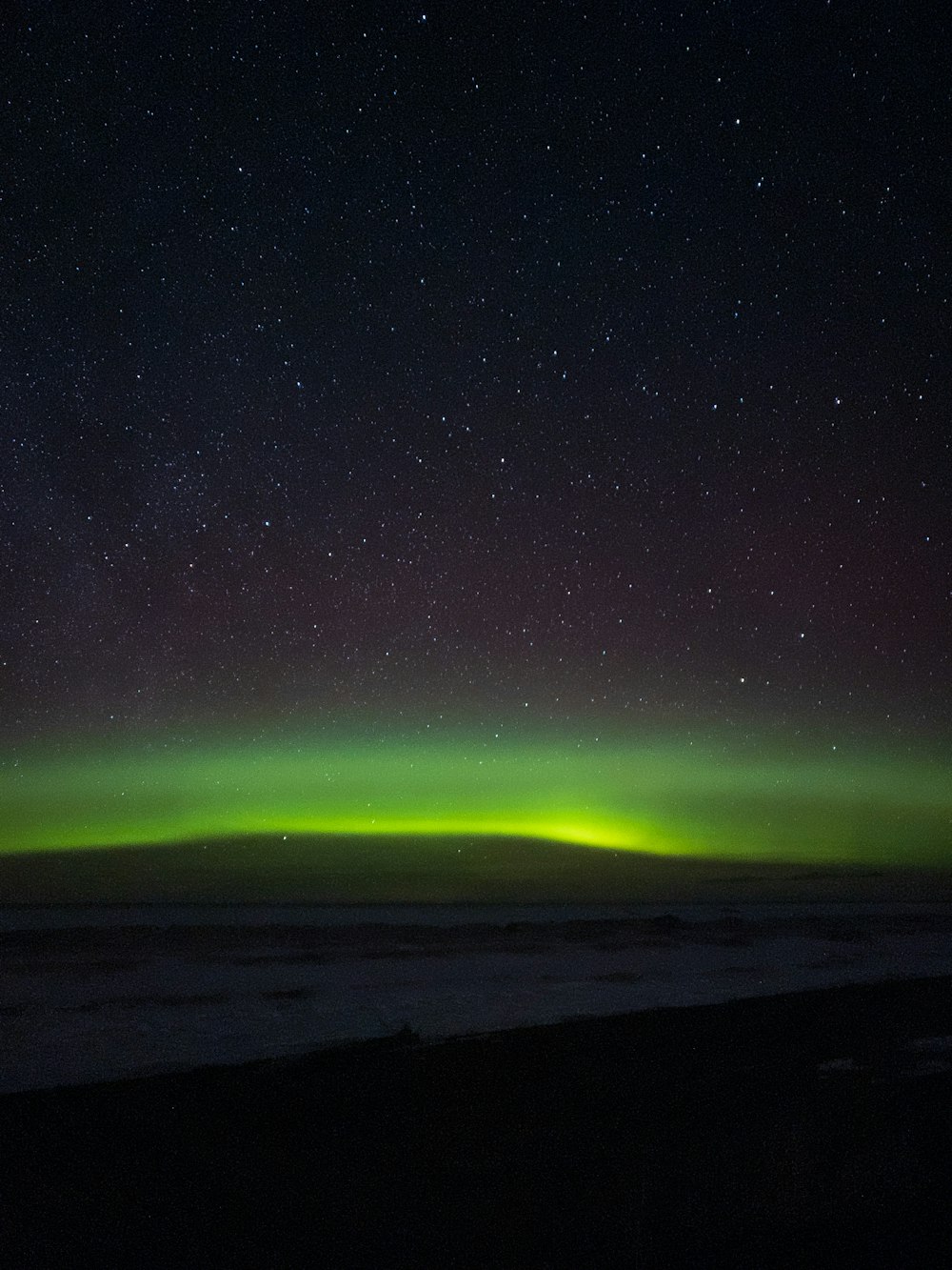 green and blue sky during night time