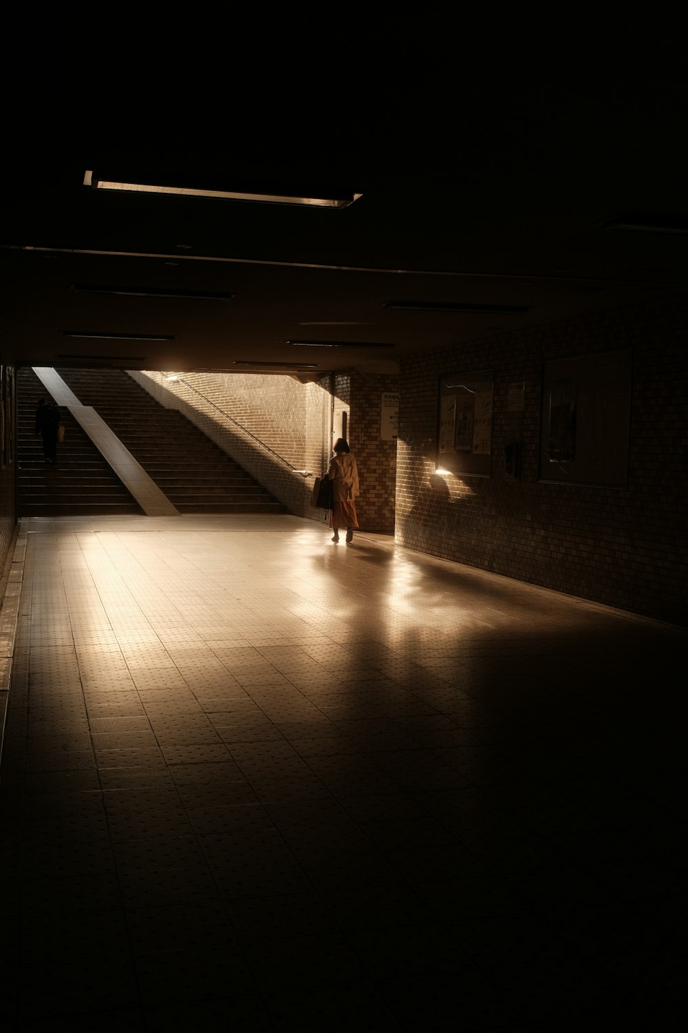 brown wooden floor with light