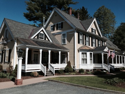 white and gray wooden house