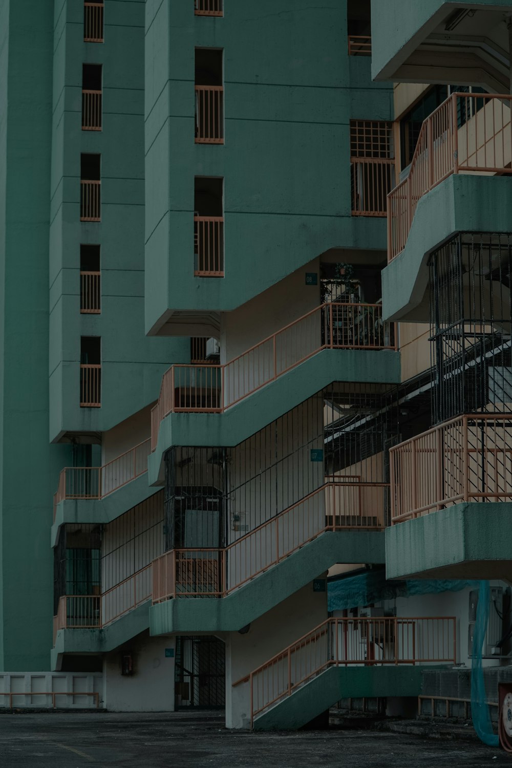 brown and blue concrete building