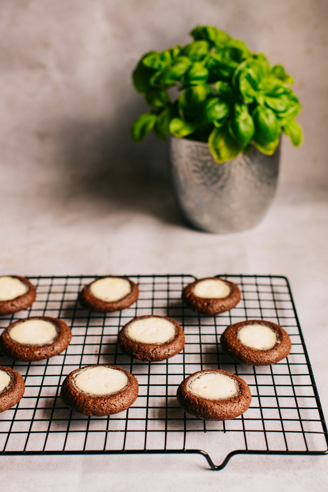 brown cookies on white table