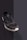 A single black athletic shoe with a white sole is positioned against a plain, dark background. The shoe has visible wear and tear, including scuffs and dirt marks, particularly on the toe area. The laces appear loose, and the shoe is slightly angled to show its front and side.