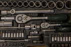 black and silver hand tool set