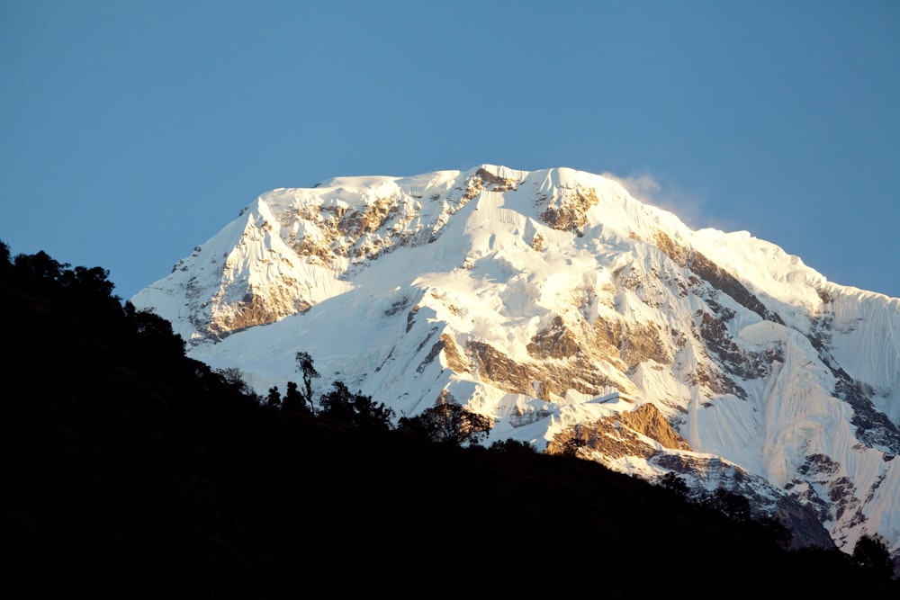 snow covered mountain under blue sky during daytime