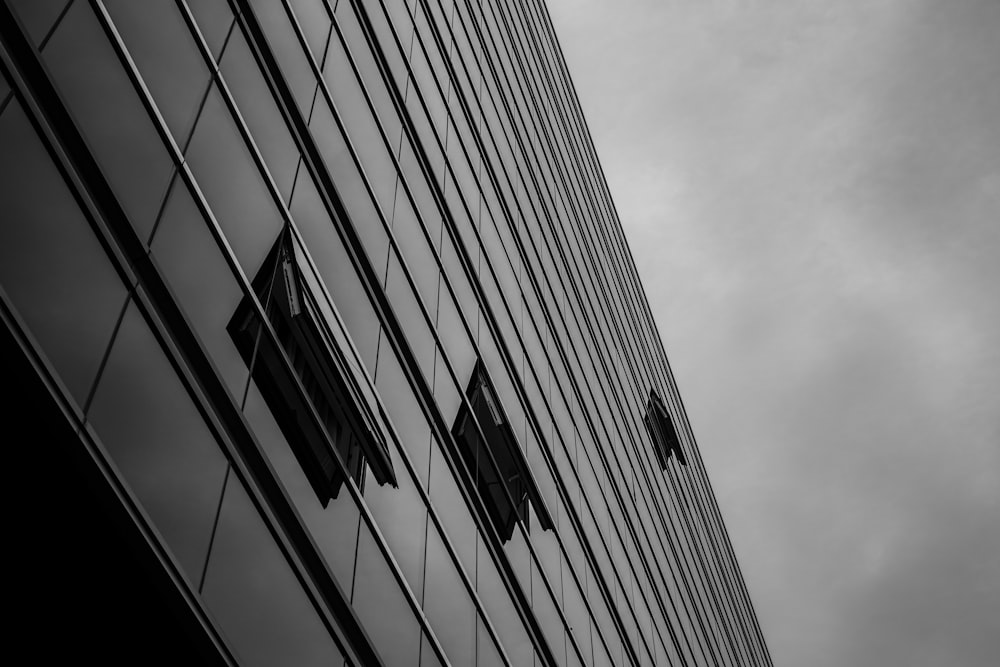 grayscale photo of high rise building