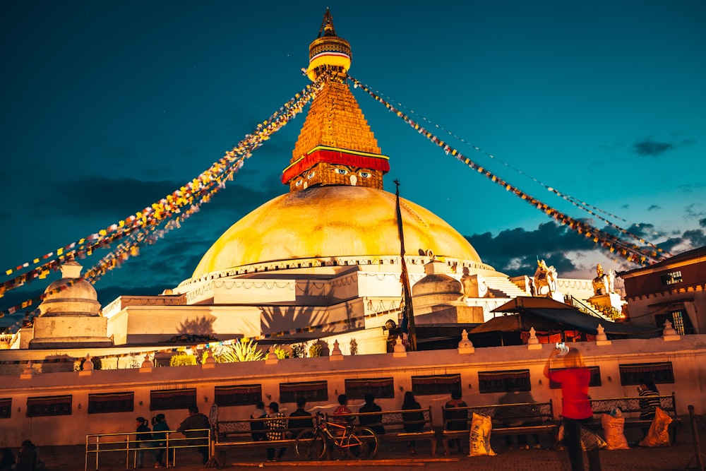 gold and white dome building