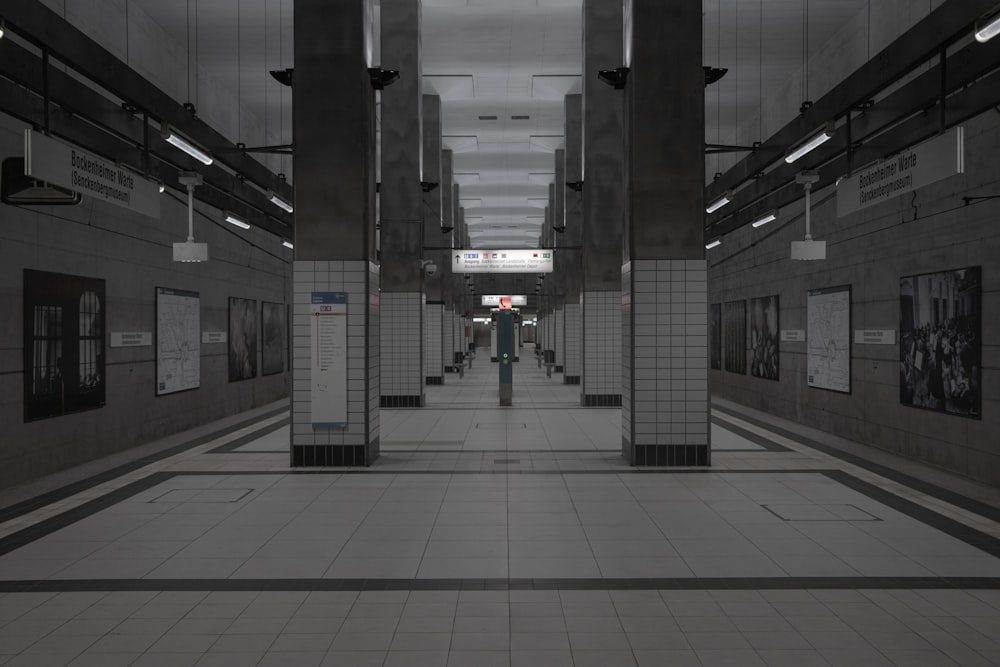 white and black train station