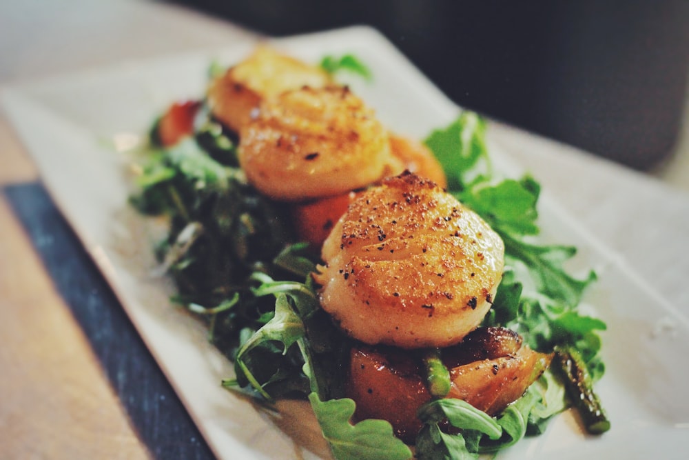 cooked food on white ceramic plate