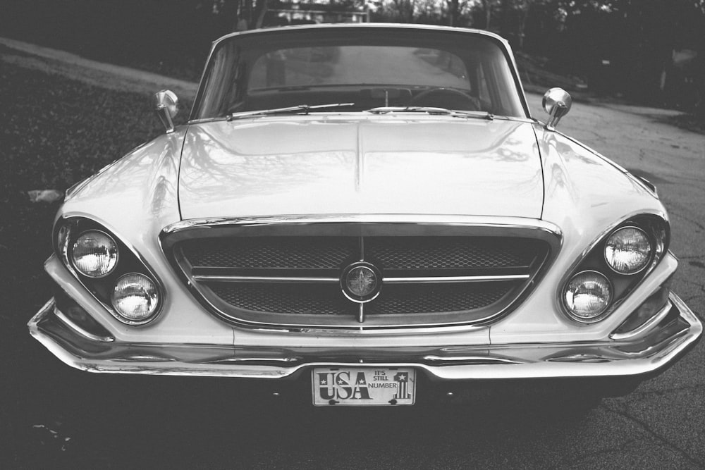 grayscale photo of mercedes benz car