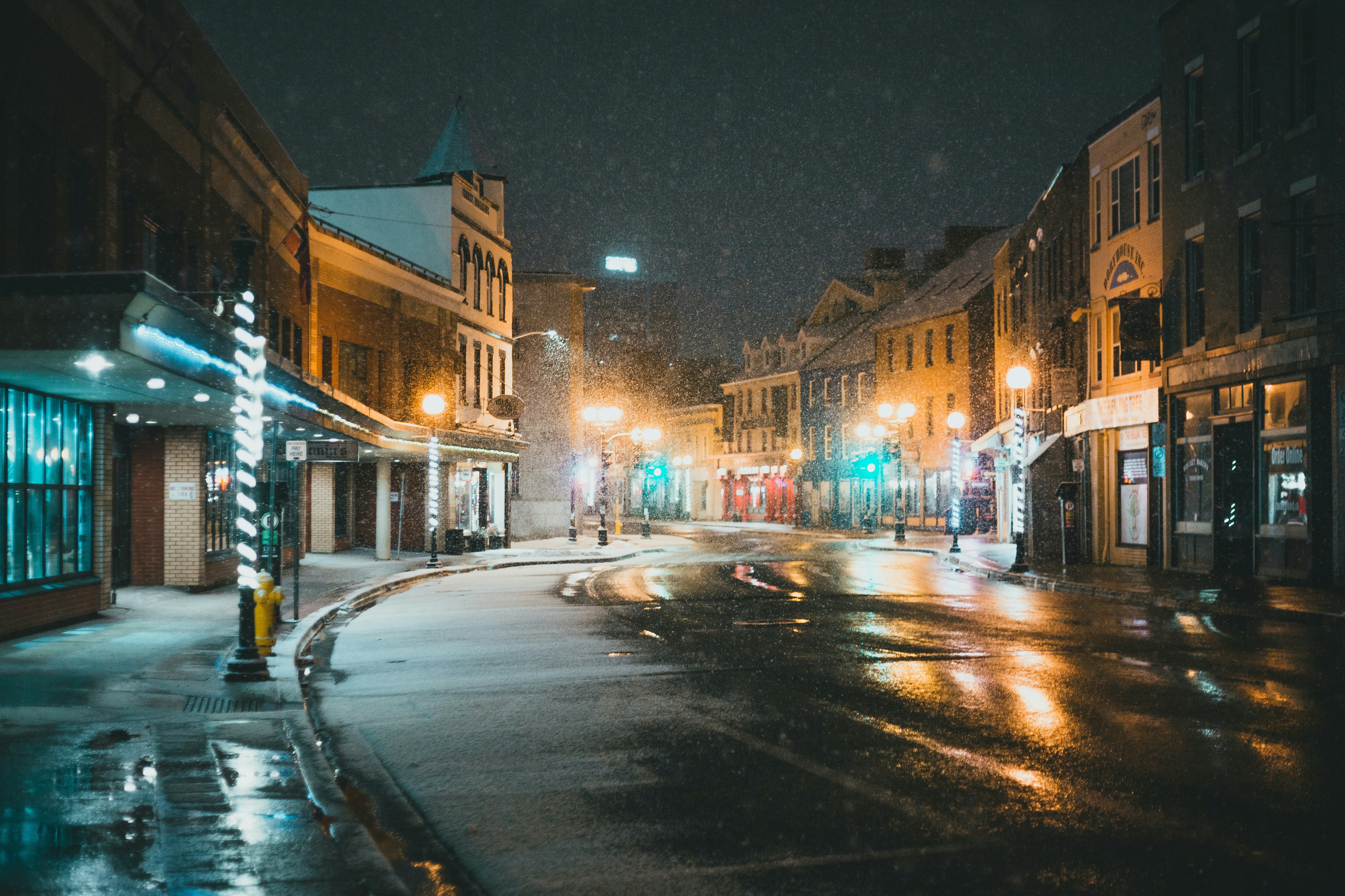 cars on road during night time