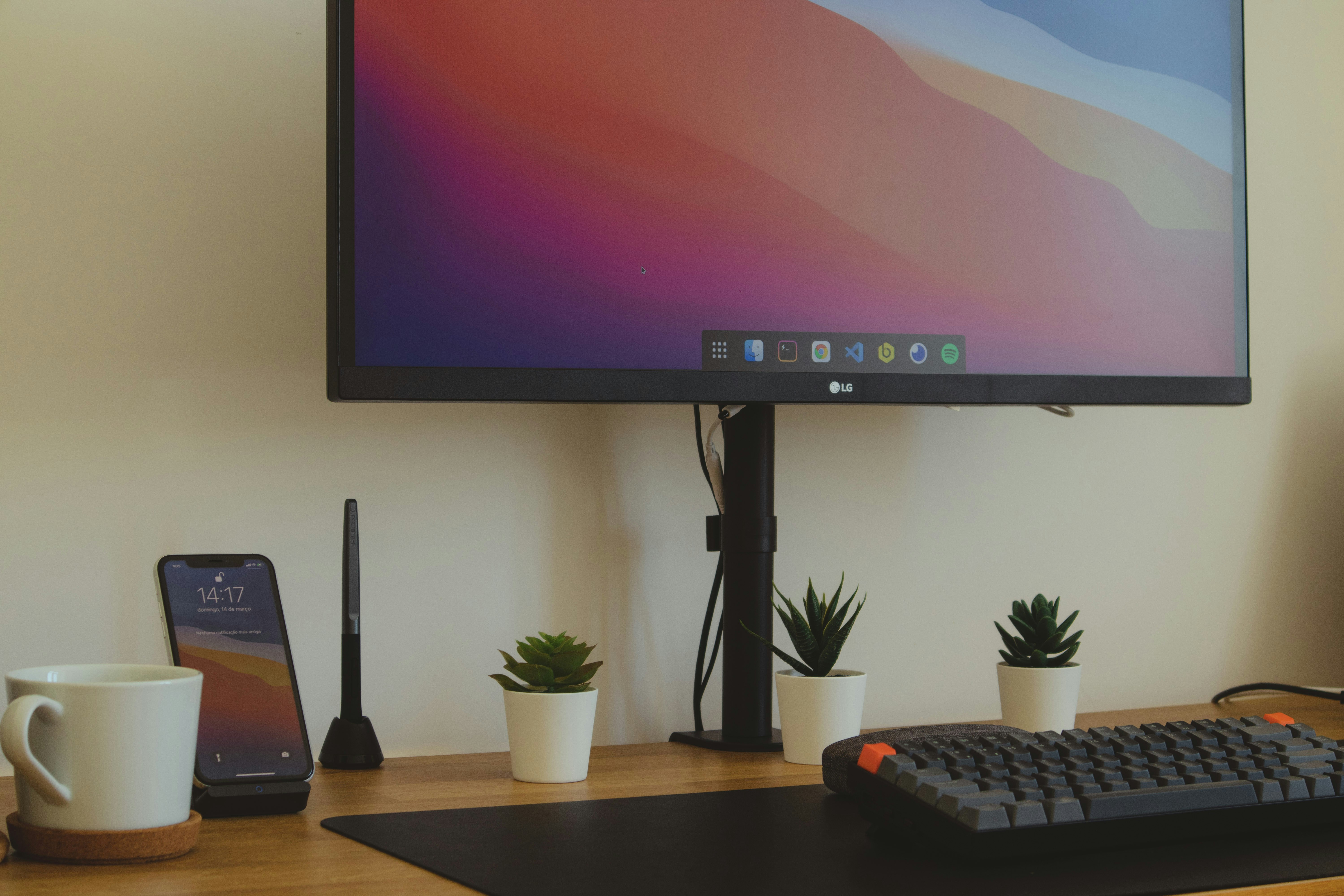 Minimalist developer desk setup