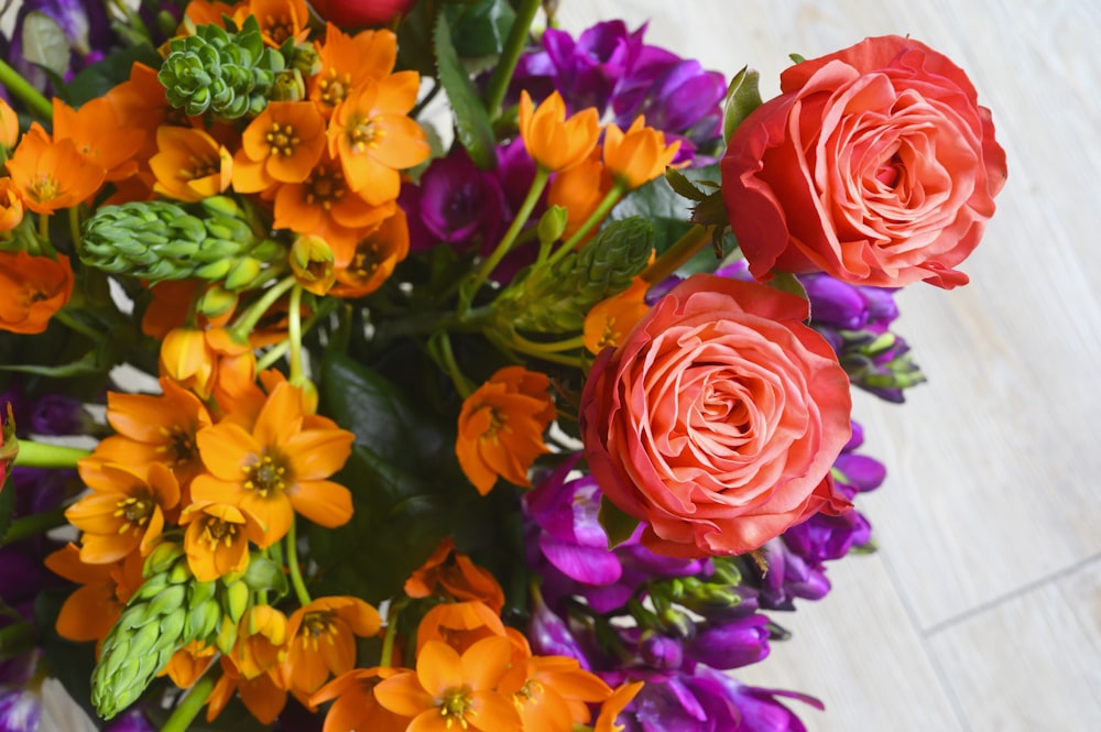 yellow and pink flower bouquet