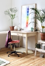 brown wooden table with brown wooden chair