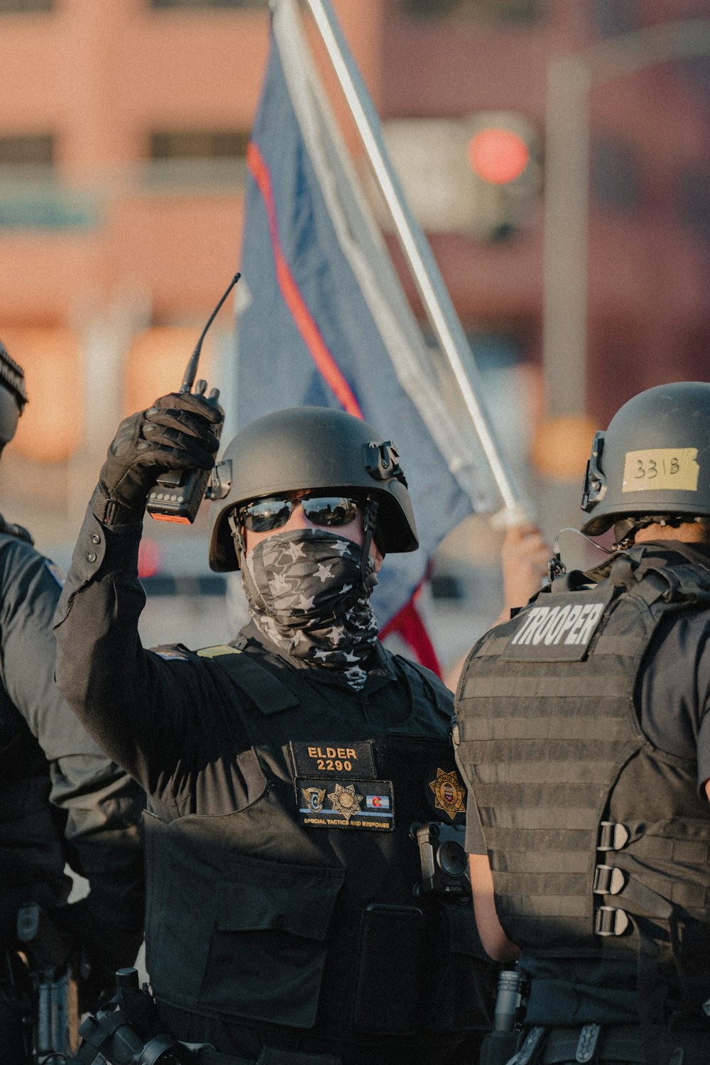 man in black police uniform